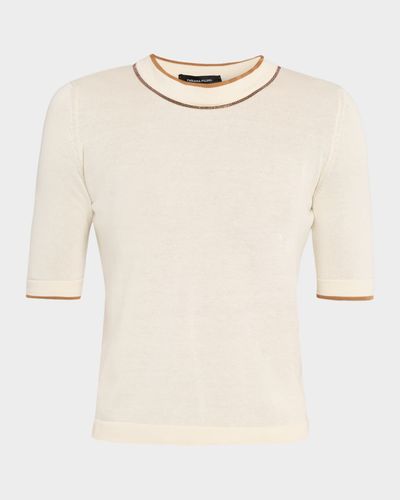 FABIANA FILIPPI Contrast-Trim Cotton Knit Sweater