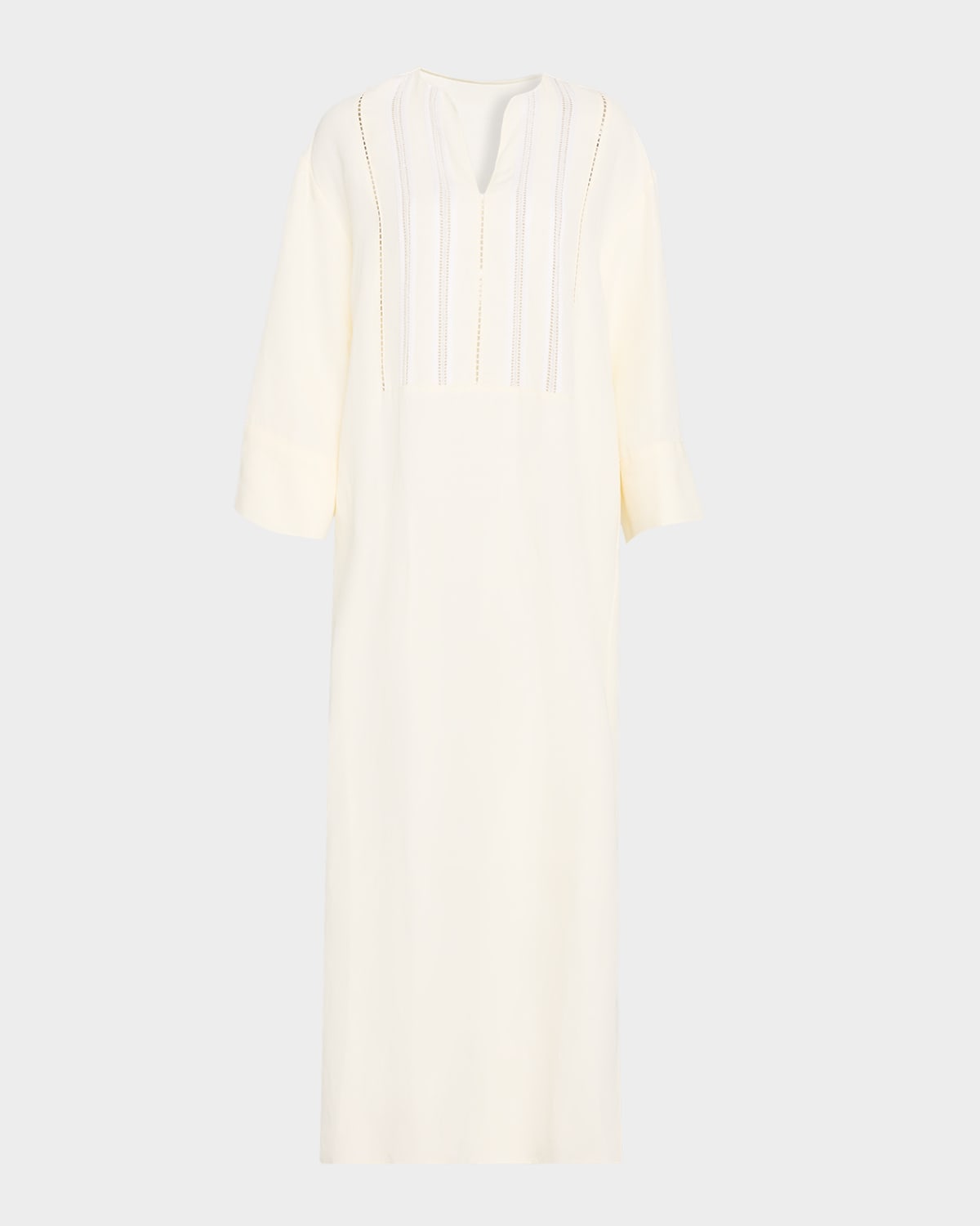 FABIANA FILIPPI Embroidered Viscose-Linen Tunic Midi Dress