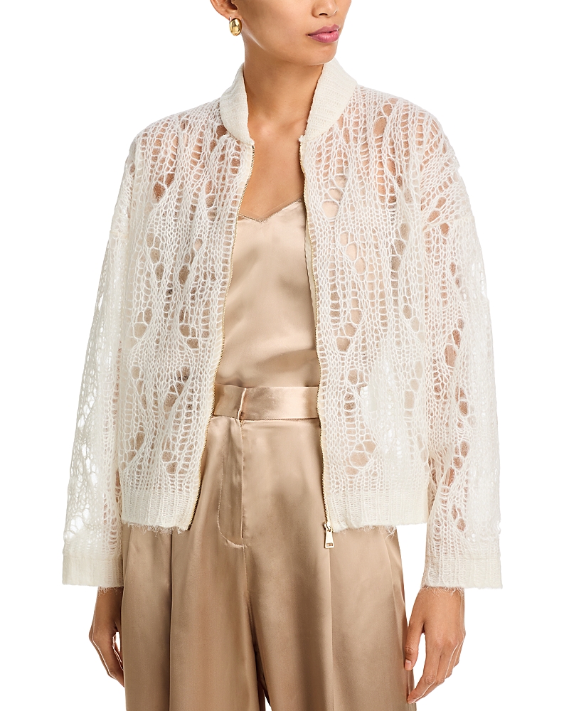 FABIANA FILIPPI(ファビアーナフィリッピ) カーディガン サイズ38 M レディース - ベージュ×ゴールド 長袖 Cotton ribbon cardigan with sequins, khaki for Women | Fabiana