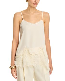 Fabiana Filippi Fabiana Filippi Crepe de Chine Camisole Top with Lace