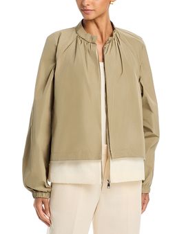 Fabiana Filippi Fabiana Filippi Layered Hem Taffeta Bomber Jacket
