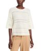 Fabiana Filippi Fabiana Filippi Mohair Platinum Short Sleeve Sweater with Sequin Stripe - 1