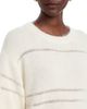 Fabiana Filippi Fabiana Filippi Mohair Platinum Short Sleeve Sweater with Sequin Stripe - 4