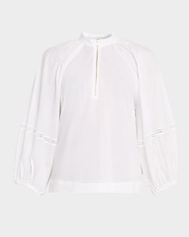 FABIANA FILIPPI Half-Zip Cotton Muslin Shirt