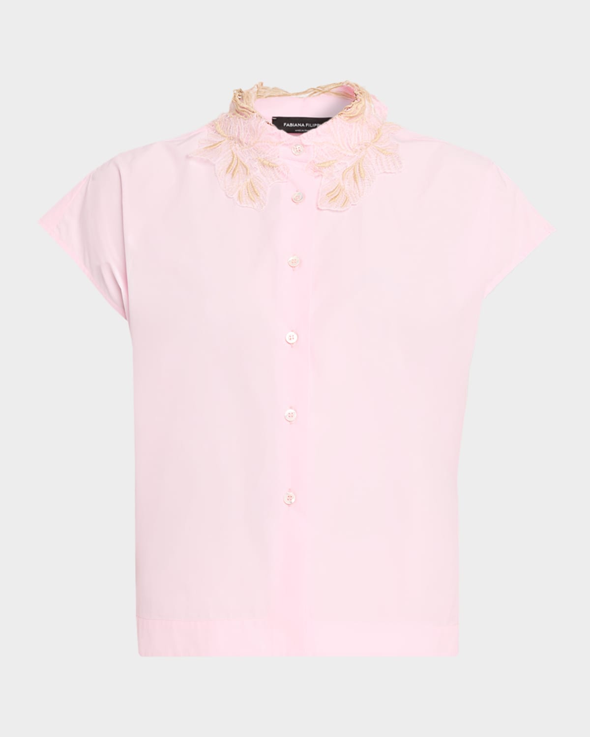 FABIANA FILIPPI Lace-Trim Cotton Poplin Shirt