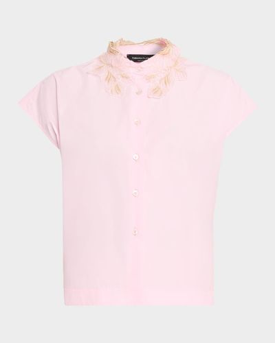 FABIANA FILIPPI Lace-Trim Cotton Poplin Shirt