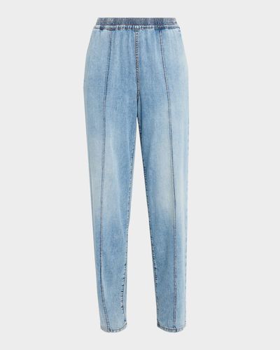 FABIANA FILIPPI Pintuck Cotton Chambray Jogger Trousers