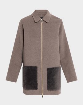 Fabiana Filippi Shearling Patch Pocket Wool-Cashmere Coat