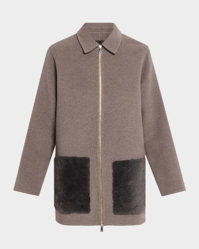Fabiana Filippi Shearling Patch Pocket Wool-Cashmere Coat