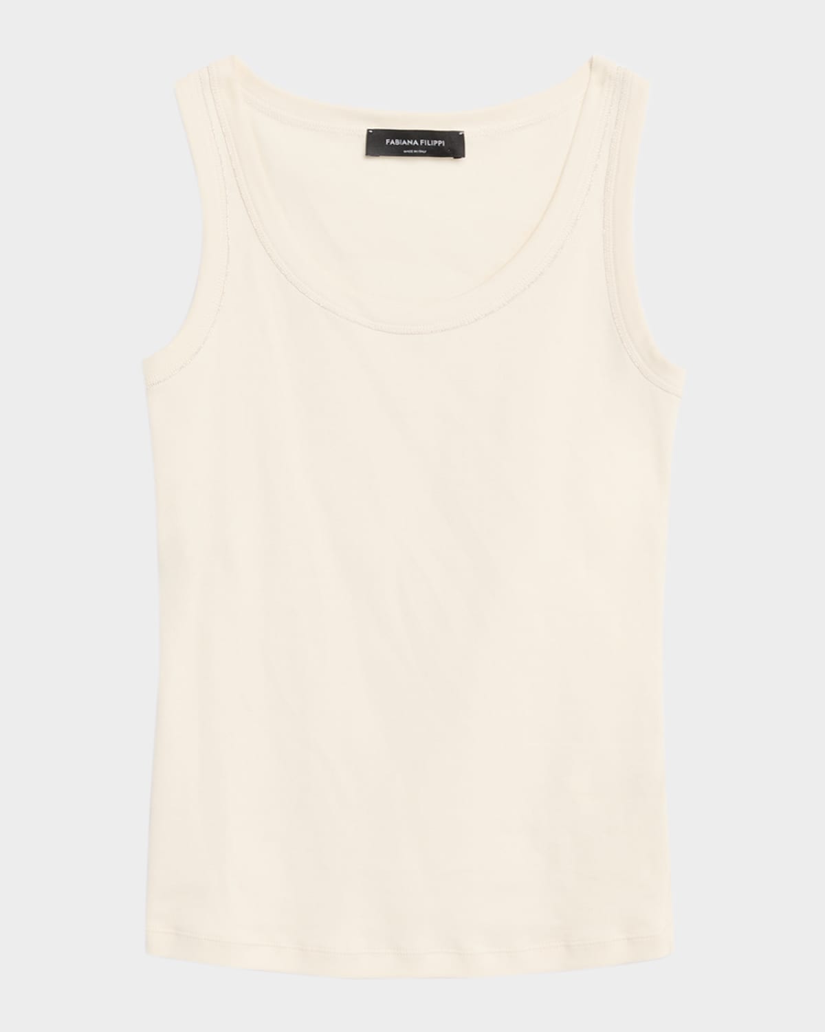 FABIANA FILIPPI Shimmer-Trim Ribbed Jersey Tank Top