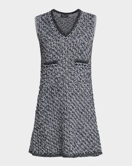 FABIANA FILIPPI Sleeveless Sequin Tweed Mini Shift Dress