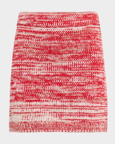FABIANA FILIPPI Straight Heathered Knit Mini Skirt