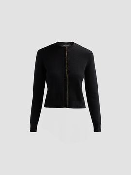 Fabiana Filippi Women's Platinum Filo Diamanté Wool-Silk-Cashmere Cardigan