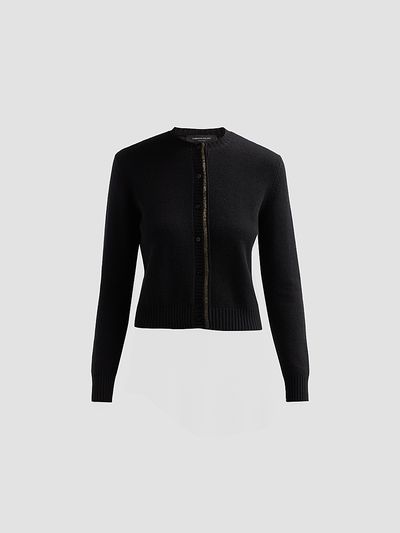 Fabiana Filippi Women's Platinum Filo Diamanté Wool-Silk-Cashmere Cardigan