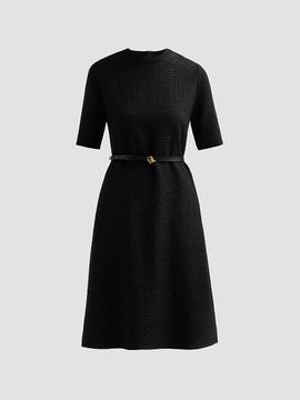 Fabiana Filippi Women's Sequined Virgin Wool-Blend Belted Knee-Length Dress