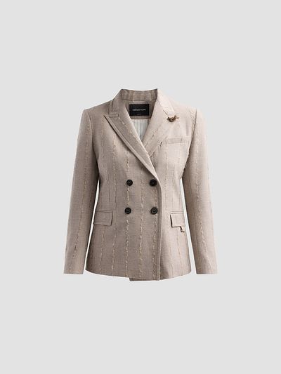 Fabiana Filippi Women's Striped Virgin Wool-Blend Double-Breasted Blazer