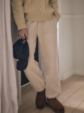 Fabricology Soft Cotton Blend String Jogger Pants [Beige/Gray]