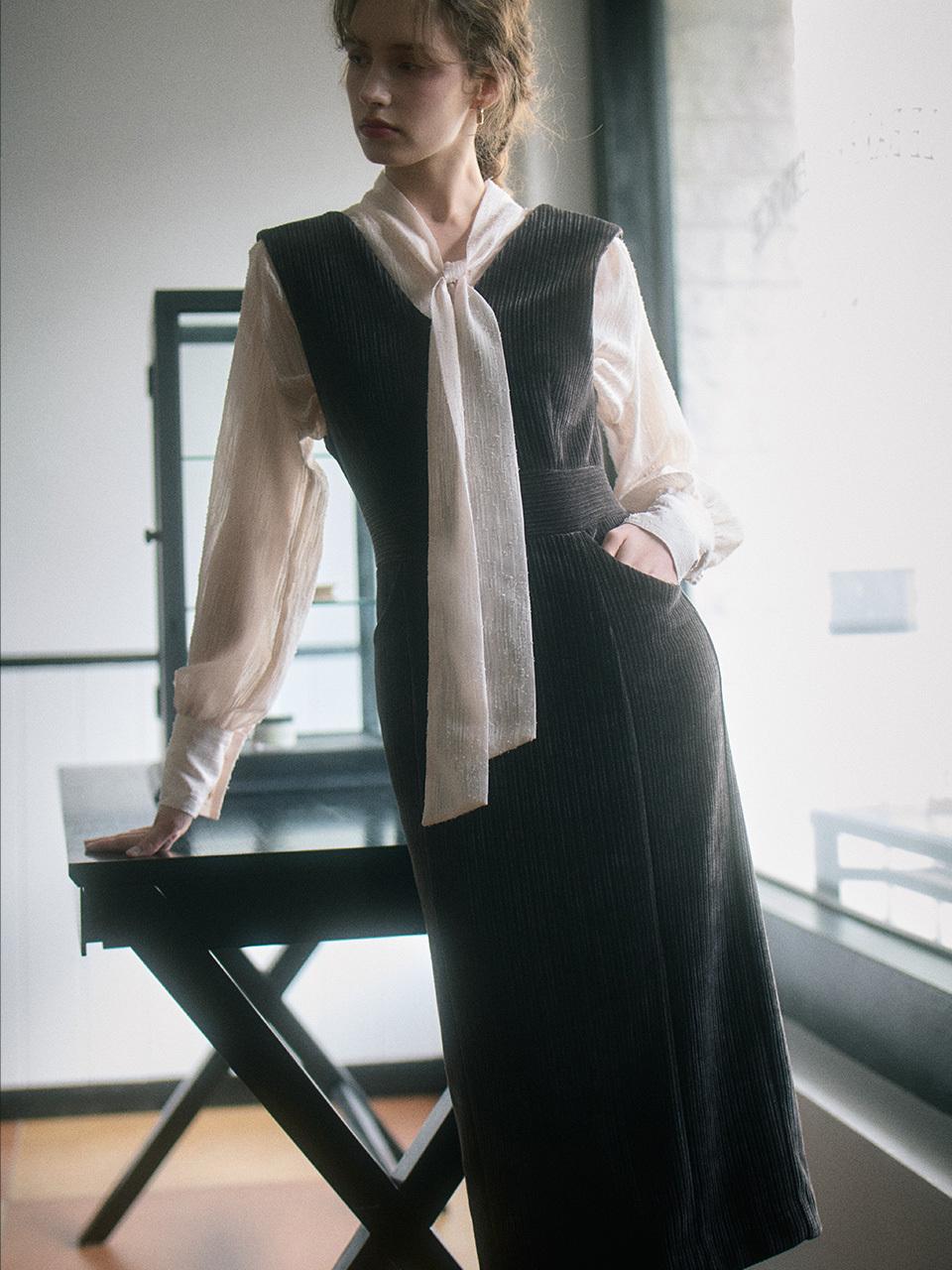 Fabricology Velvet Slim Dress_3color