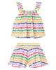 Fabula Fábula Printed striped cotton top and shorts set - 1