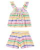 Fabula Fábula Printed striped cotton top and shorts set - 2