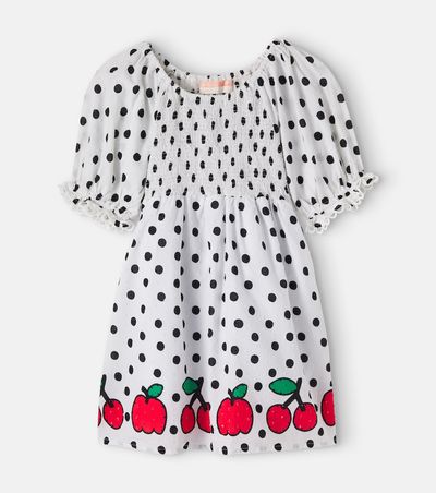 Fabula Fábula Shirred polka-dot cotton dress