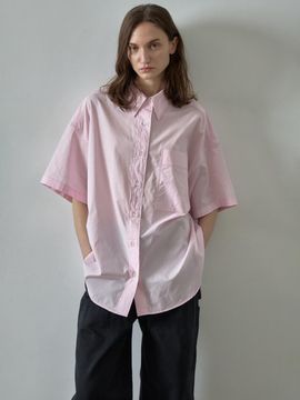 FACADE PATTERN Boy-fit Half Shirt [Light Pink]