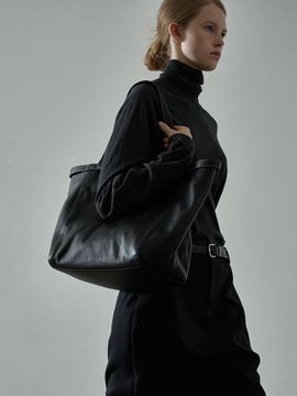 FACADE PATTERN Celery Leather Bag_black