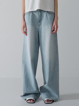 FACADE PATTERN Classic Wide Denim Pants_Light Indigo