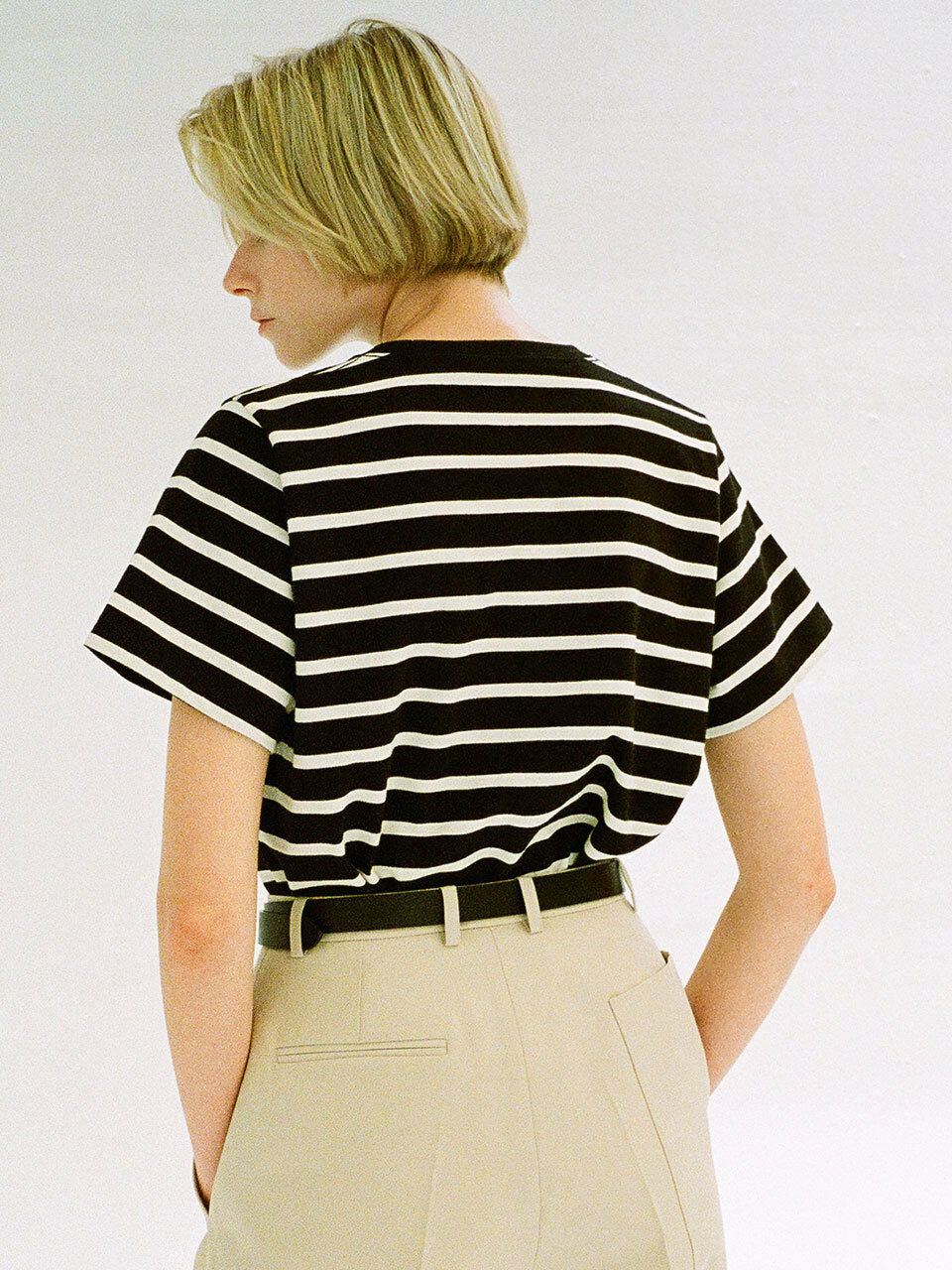 FACADE PATTERN Cotton Stripe T-shirt (4 Colors)