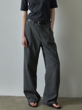 FACADE PATTERN Curved Summer Wool Pants [charcoal]