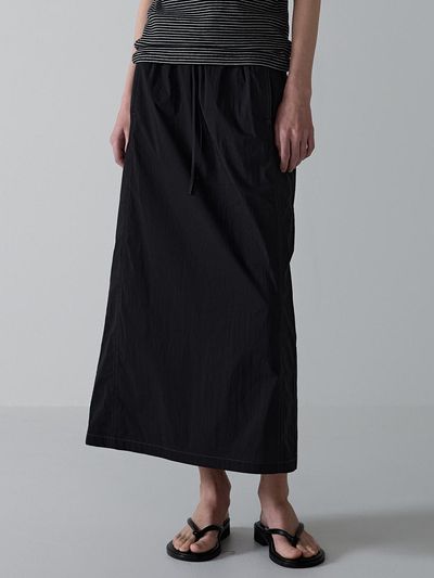 FACADE PATTERN Essential Banding Skirt_Black