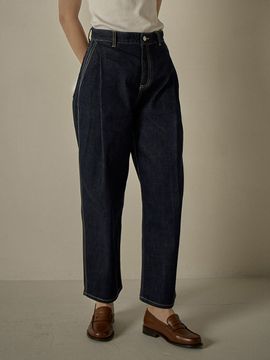 FACADE PATTERN Round Denim Jeans (Deep Indigo)