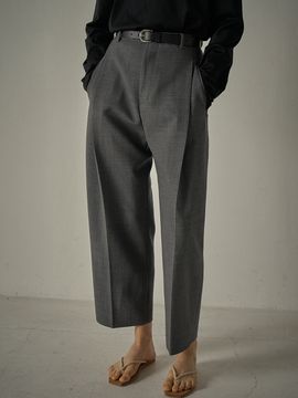 FACADE PATTERN Round Wool Pants_Charcoal