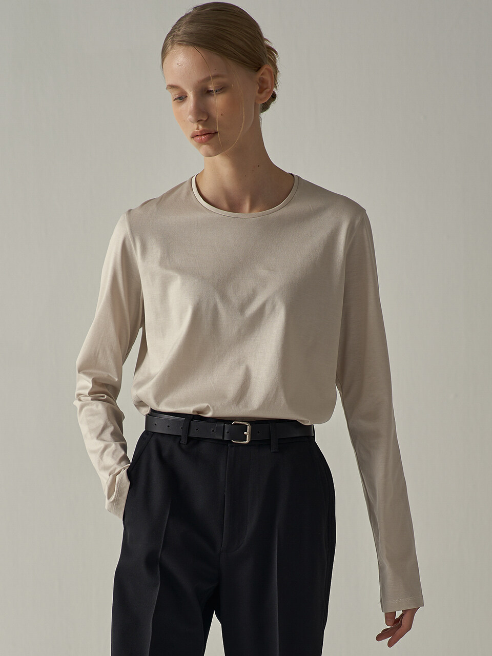 FACADE PATTERN Silket Cotton T-shirt (Long)_4 Colors