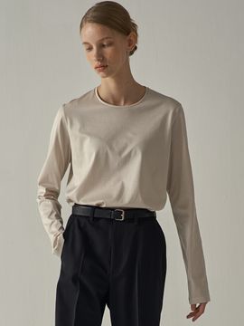FACADE PATTERN Silket Cotton T-shirt (Long)_4 Colors