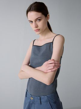 FACADE PATTERN Stripe Square Sleeveless Top (3 Color)