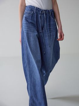 FACADE PATTERN Summer Wide Denim Pants_Indigo