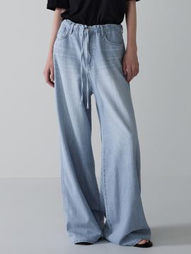 FACADE PATTERN Summer Wide Denim Pants_Vintage Indigo