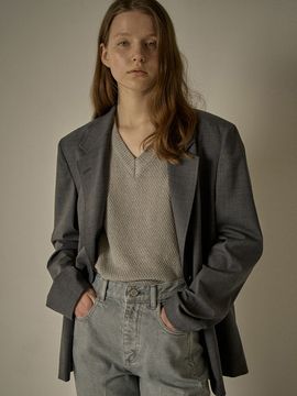 FACADE PATTERN Summer Wool Relax Jacket (Charcoal)
