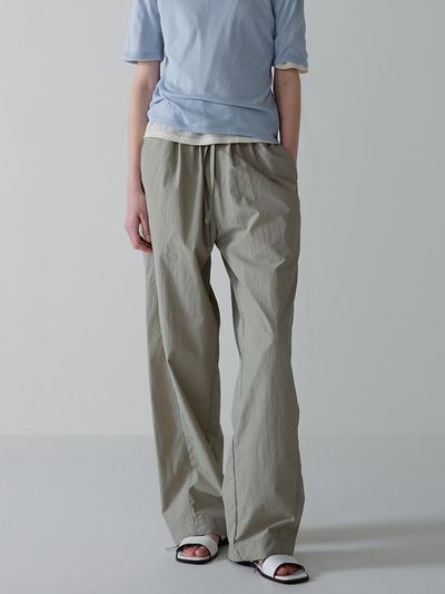 FACADE PATTERN Tapered Banding Pants_Sage
