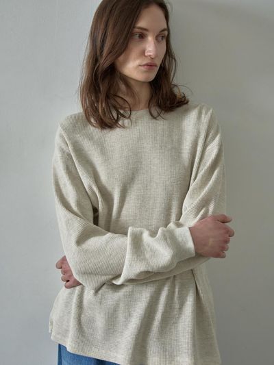 FACADE PATTERN Textured Long Sleeve T-shirt [4colors]