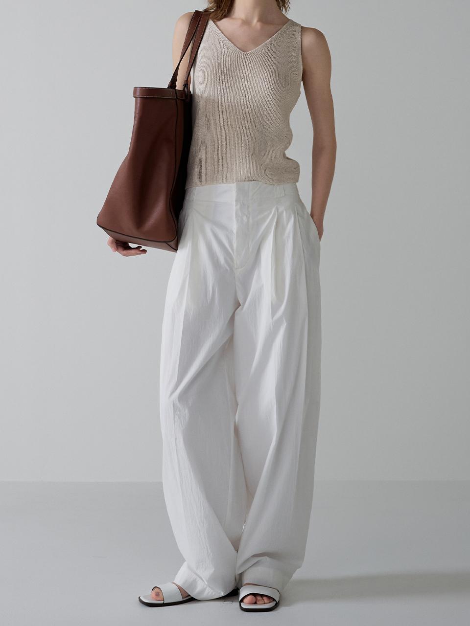 FACADE PATTERN Two Tuck Breeze Pants_Off White
