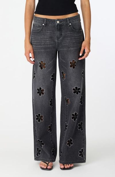 Fade Out Loud Fade Out Loud Bohdi Floral Cutout Straight Leg Jeans