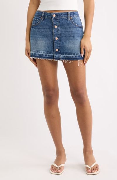 Fade Out Loud Fade Out Loud Button Front Denim Miniskirt
