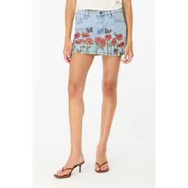 Fade Out Loud Fade Out Loud Charli Floral Embroidered Denim Miniskirt