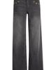 Fade Out Loud Fade Out Loud Frida Star Studded Low Rise Wide Leg Jeans - 5