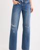 Fade Out Loud Fade Out Loud Low Rise Forward Seam Relaxed Straight Leg Ripped Jeans - 1