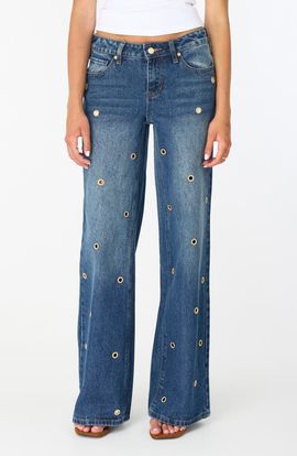 Fade Out Loud Fade Out Loud Lyndz Low Rise Wide Leg Jeans
