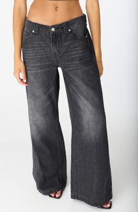 Fade Out Loud Fade Out Loud Maya Mid Rise Ultra Wide Leg Jeans