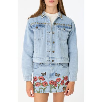 Fade Out Loud Fade Out Loud Nina Studded Denim Trucker Jacket